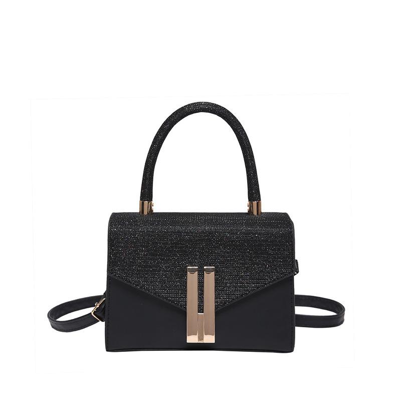 Solid color shoulder bag, simple foreign style handbag, female retro 2025 summer new temperament messenger small square bag