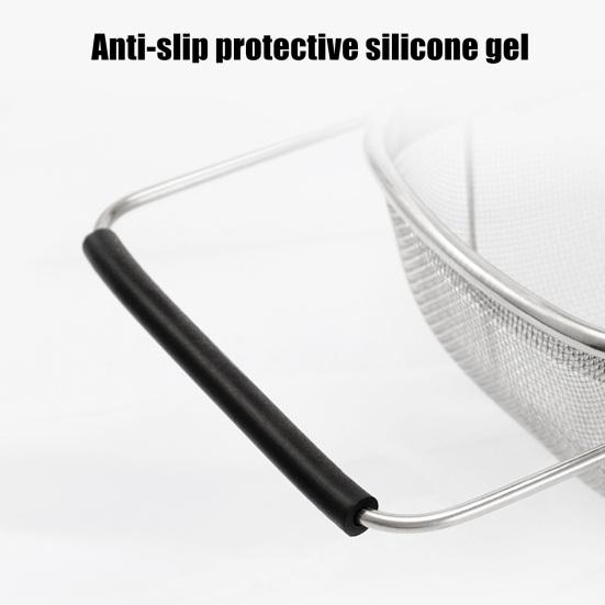 Över Diskho Durkslag Rostfritt Stål Finmaskigt Sil med Utfällbart Gummihandtag Ovalt Durkslag för Köksavrinning Silning av Frukt