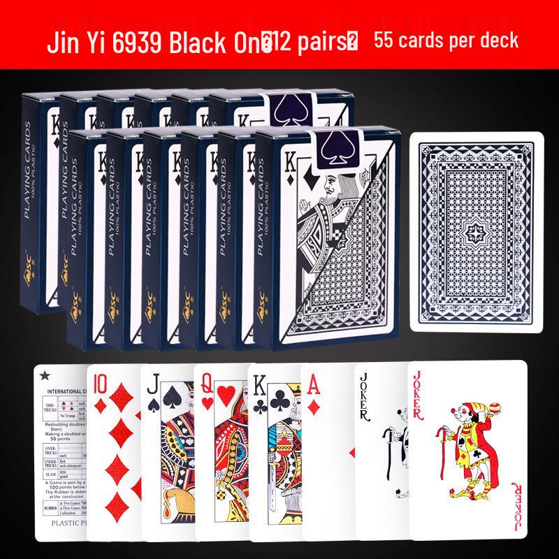 Premium Frosted Golden PVC Poker Cards: Waterproof, Durable, Washable, Fold-Resistant, Perfect for Guandan and Doudizhu.