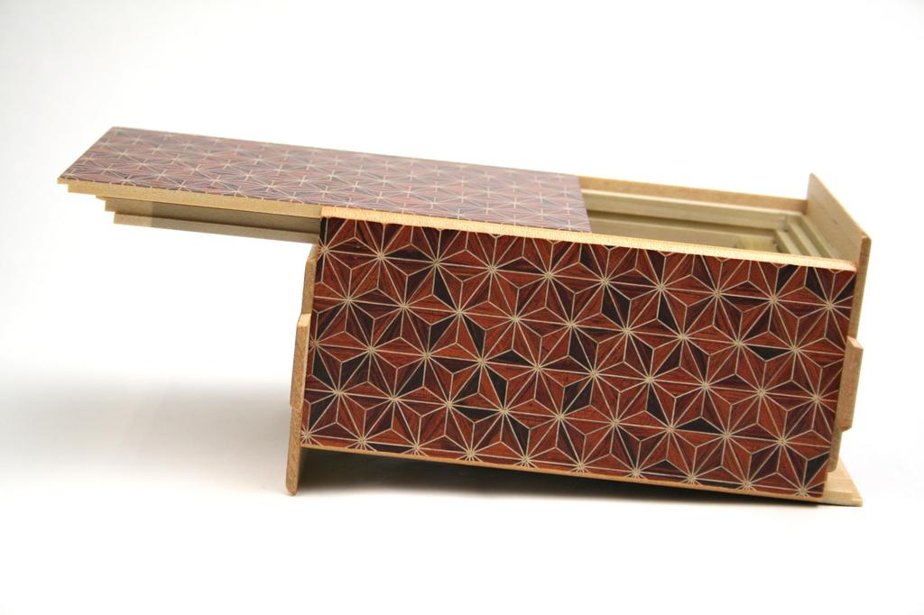 Marquetry Secret Box 21 1 Mechanism Red Hemp +