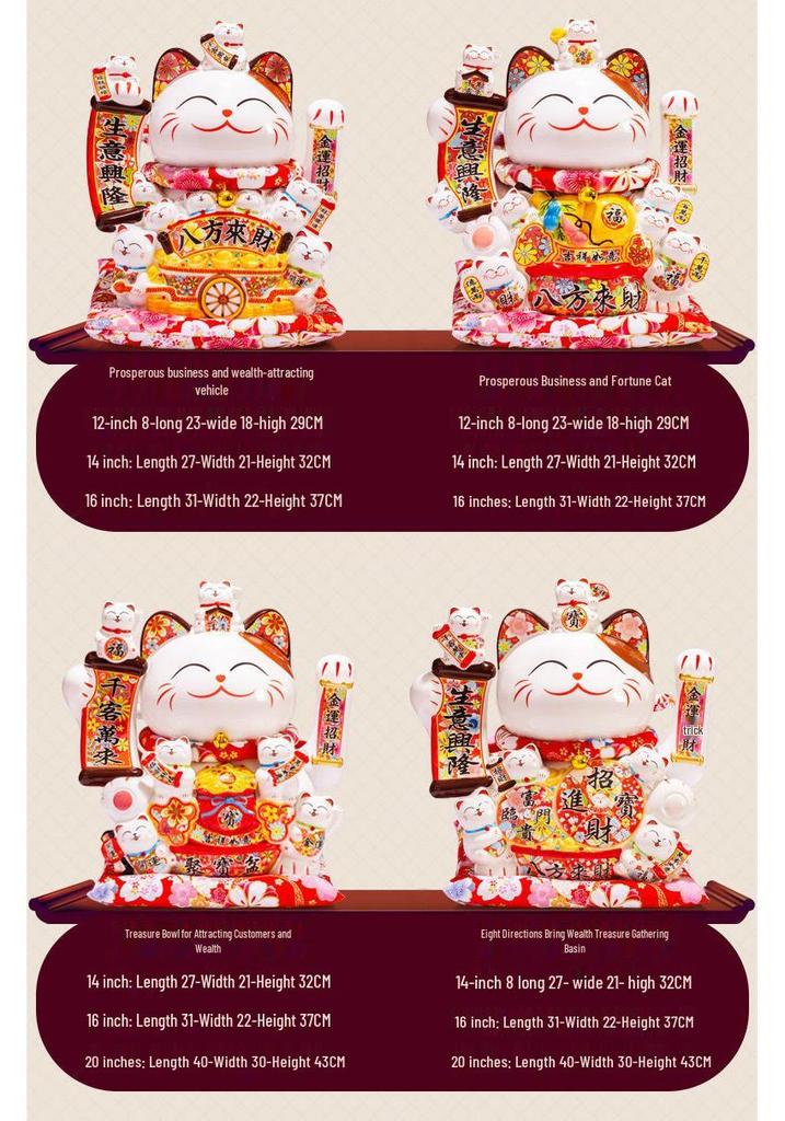 Lucky Cat 2025 Model: Automatic Waving Hand Ornament for Business Prosperity and Home Decor