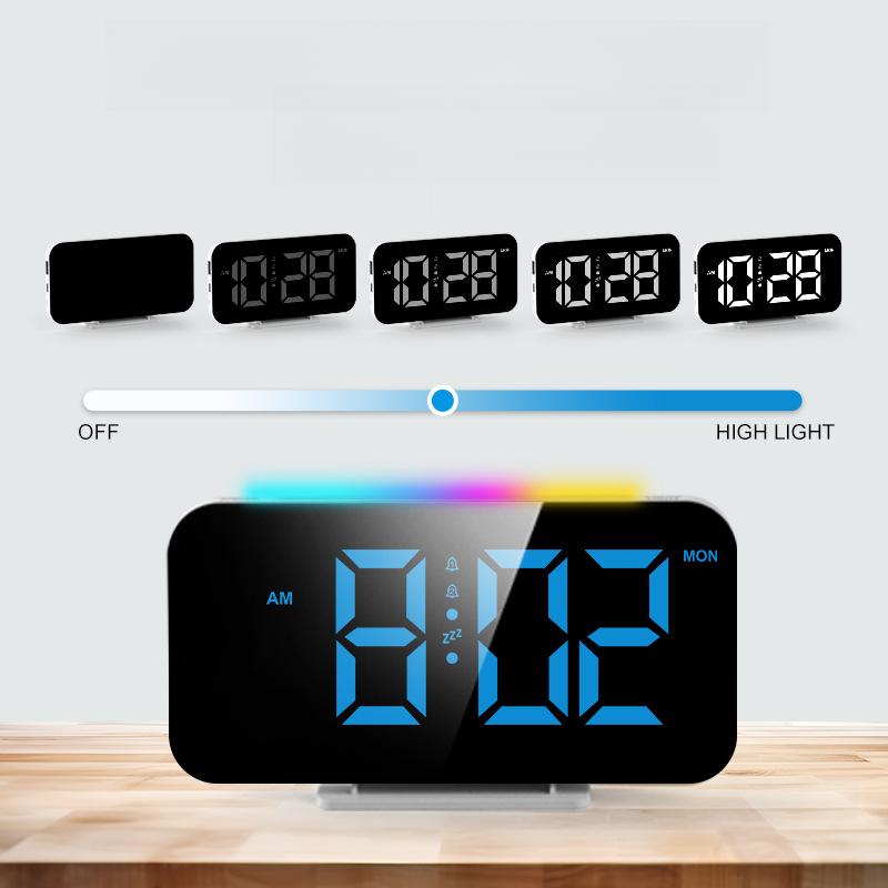 Clock Simple Color Light Electronic Clock Ambient Light Electronic Clock Multi-function Alarm Clock 9010