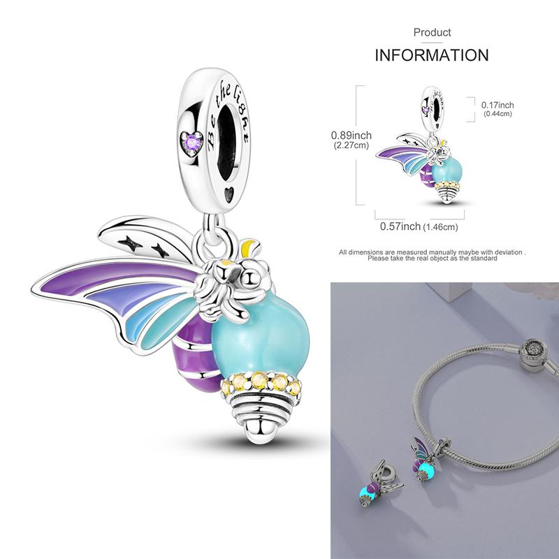 Fit Original Bracelet Copper Charms Butterfly Cute Dog Cat Beads Pendant Dragonfly Chain For Women Gift Diy Jewelry