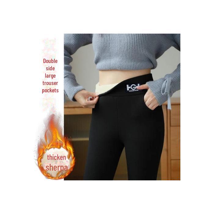 

Женские леггинсы из плотного бархата из овчины - черные или серые, осень/зима 2023 г. XL чёрный