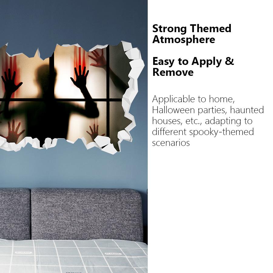 Halloween Horror Wall Sticker, Spooky Stickers & Floor Decals for Halloween Party, Haunted House & Home Horror Decorations