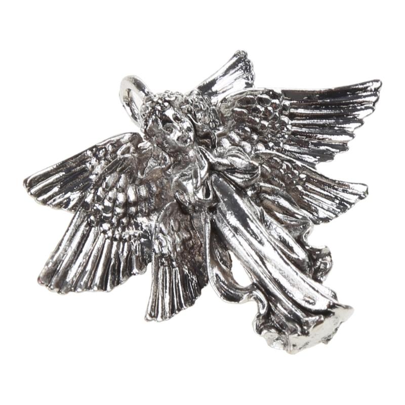 Antique Silver Angel Charm Pendant for DIY Jewelry Making Necklace Bracelet Handcraft Works Distressed Angels 6 Wings