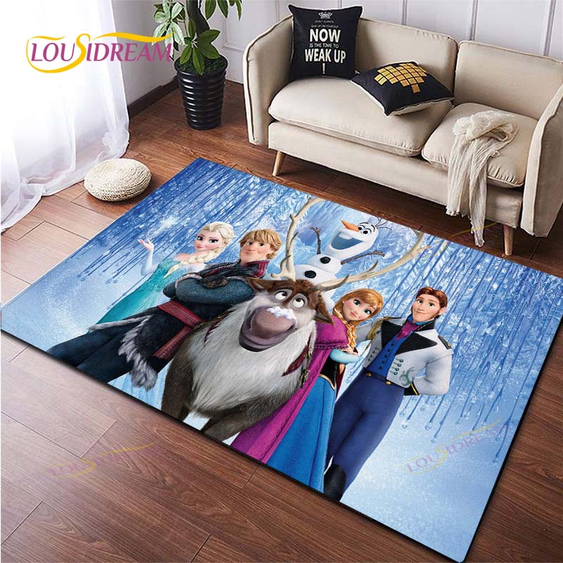 3D Printing Rug for Kitchen Doormat Bedroom Anime Frozen Carpets for Living Room Laundry Bathroom Non-slip Floor Mat