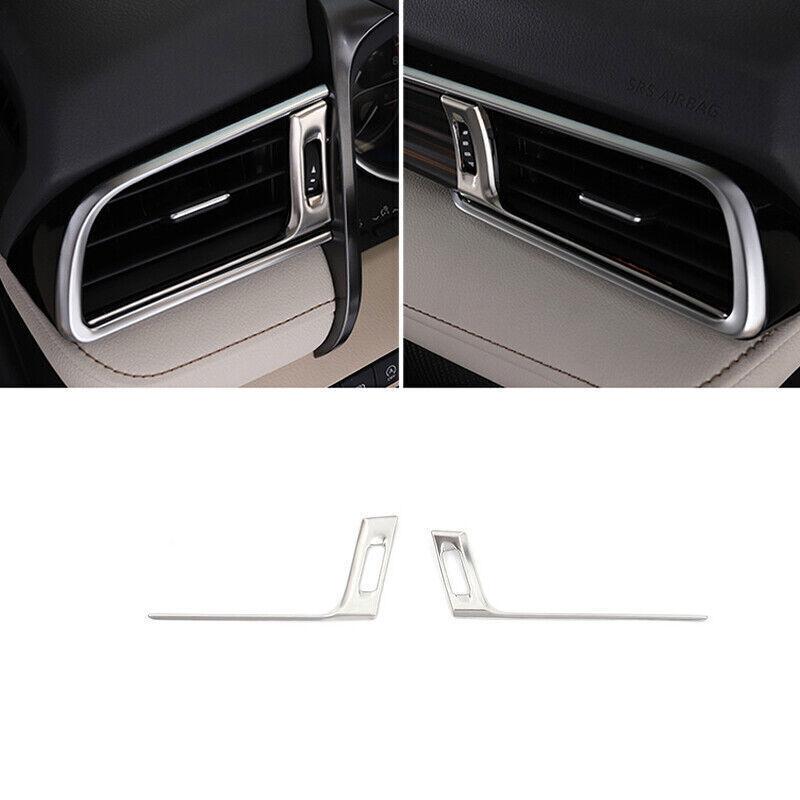 For Toyota Camry 18- Silver Titanium Dashboard L&R Air Outlet Vent Trim 2PCS