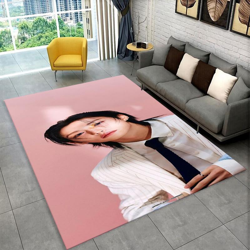 Tappeto Kpop Felix Stray Kids Music star per Stanza dei Giochi Camera da Letto Soggiorno Divano Arredamento Casa, Tappeto per Area Bambini Tappetino Antiscivolo