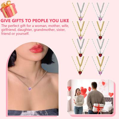 New Hot-selling Red Crystal Heart-shaped Dagger Pendant Necklace