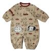 Newborn All Snoopy 75th Anniversary Art Newborn All Front Opening Dress Coverall Baby Clothes Beige [TAKIHYO] Two-Way Two-Way 50-70