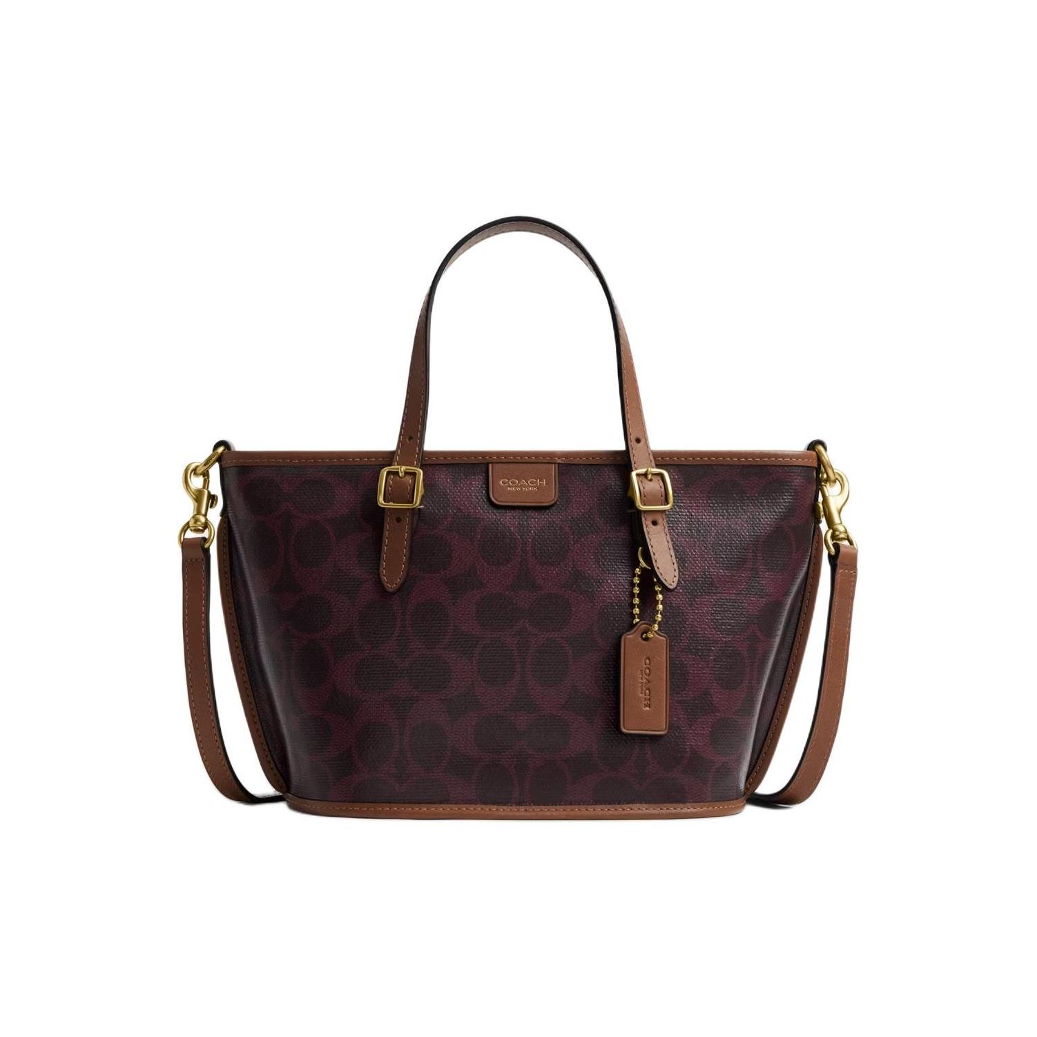 

Coach Taxi 21 Gold Hardware Printed Tote Bag Women tote bags Black-Currant Mink-Brown CCD94-B4YDX Basic Set (Bag+Dust Bag)