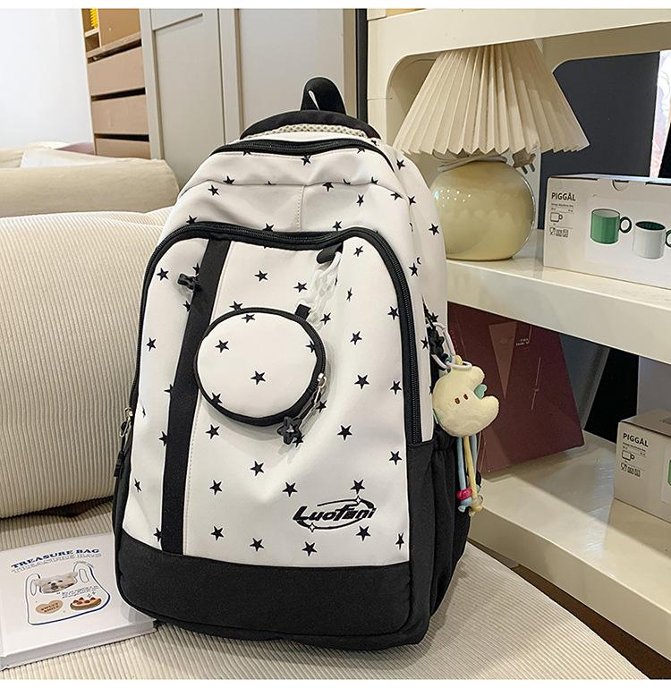 Schoolbag Korean new cute backpack versatile fresh ins lightweight large-capacity backpack star college student first school bag