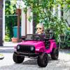 Kids Electric Ride On Car 12V Off Road Toy with Parental Remote Control 2 Motors Horn Lights Suspension Wheels for 3-6 Years Old Pink