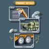 Non-Toxic 2 In 1 Engineering Diecast Trailer Excavator Tank Truck Construction Model Semi-Carrier Container Vehicle Transport Inertial Car