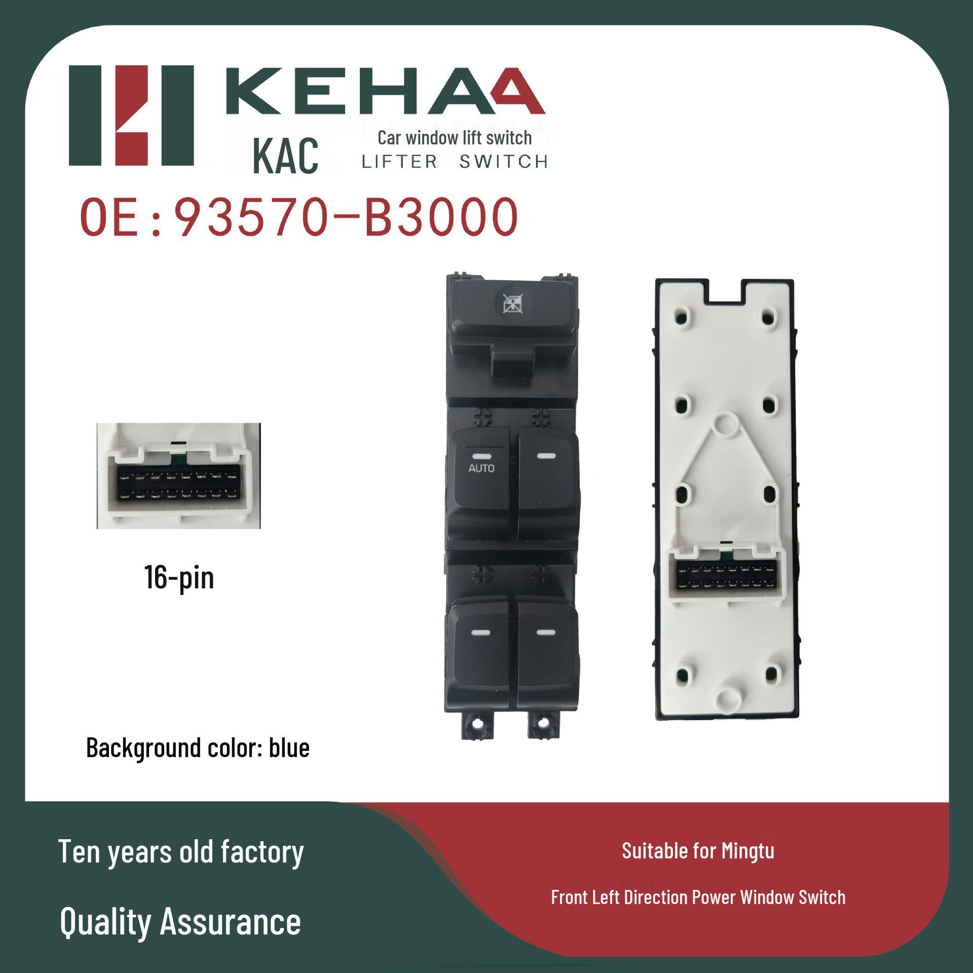 93570-B3000: Compatible Glass Lift Switch for Hyundai Mistra Window Control Button Assembly. Neutral