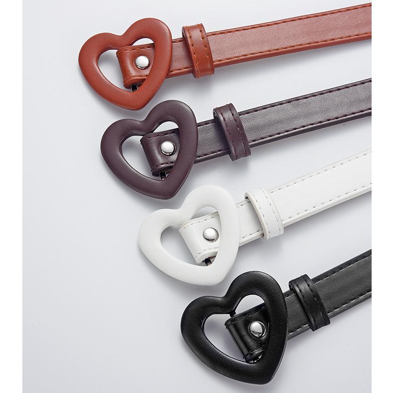 Love Buckle PU Needle Buckle Thin Waist Belt Casual Decoration Paired with High-end Unisex Children's Belt