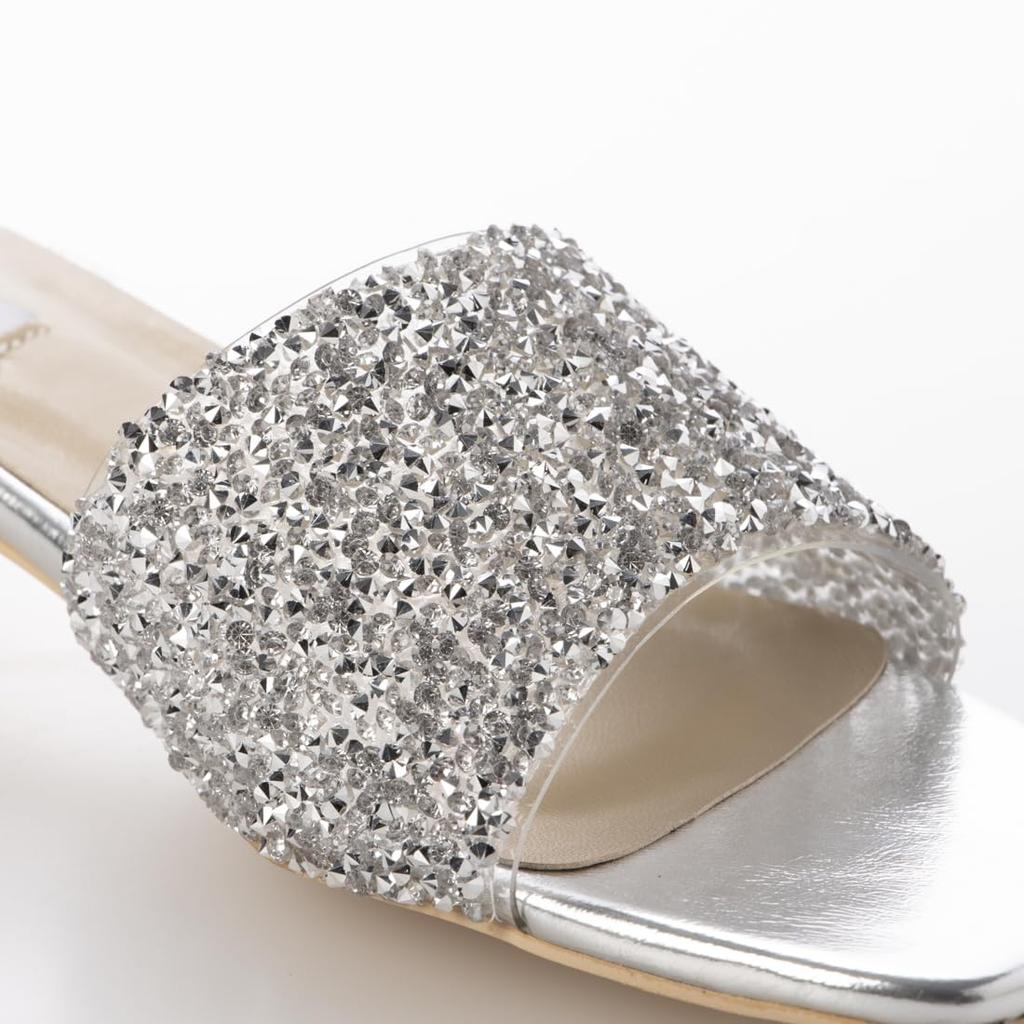 [Evol] [Cushioned] Glitter Clear Heel Sandal