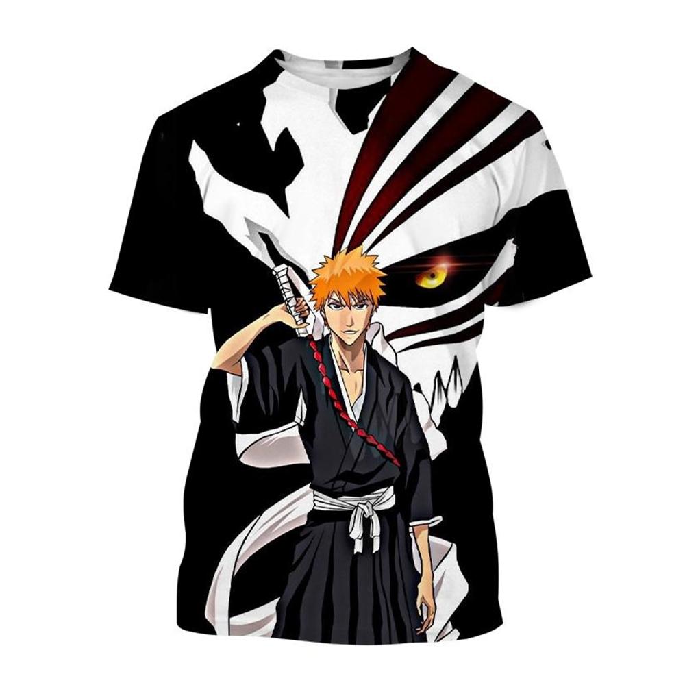 Summer Hot Kurosaki Ichigo 3D Print T-shirt Anime BLEACH Fashion O Neck Short-sleeved Men's Women's T-shirt