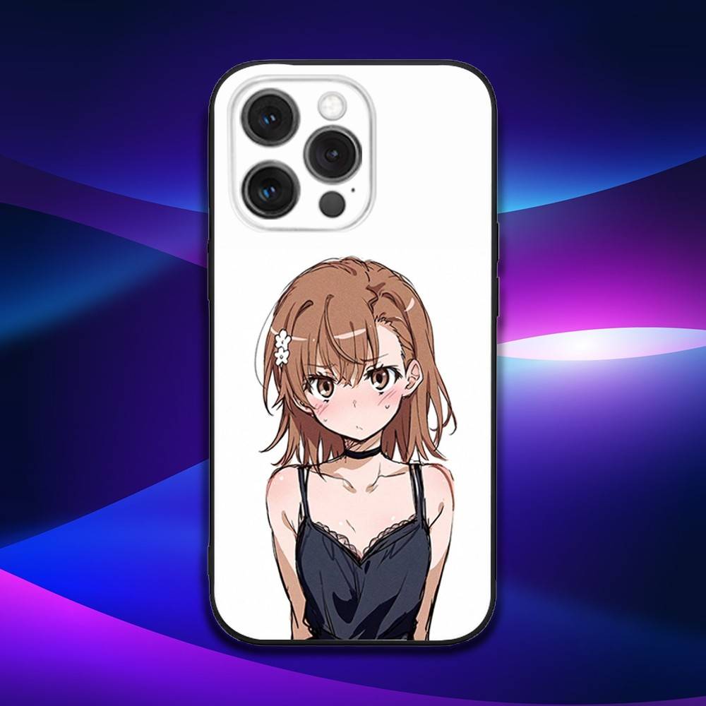 

M-Misaka Anime Mikoto Phone Case For iPhone 16e,16,15,14,13,12,11,Pro,X,XS,Max,XR,Plus,Mini Soft Black Cover iPhone12mini