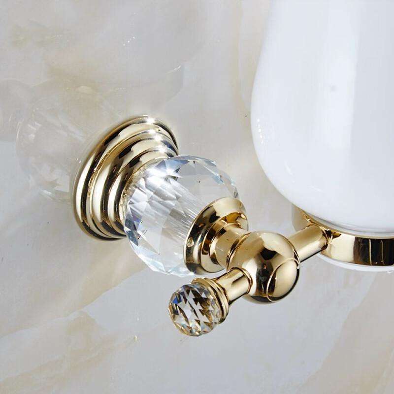 Yuzhu Crystal Gold Wall-Mounted Toilet Brush