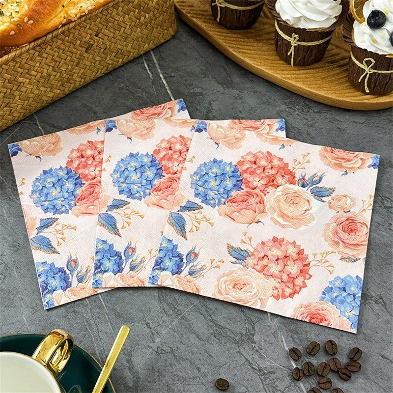 Disposable Party Napkin Double Layer 20 Pieces/Pack Flower Pattern