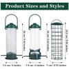 3pcs/set Large Capacity Hanging Bird Feeder Metal Mesh Bird Feeding Station Tube Feeder  Outdoor