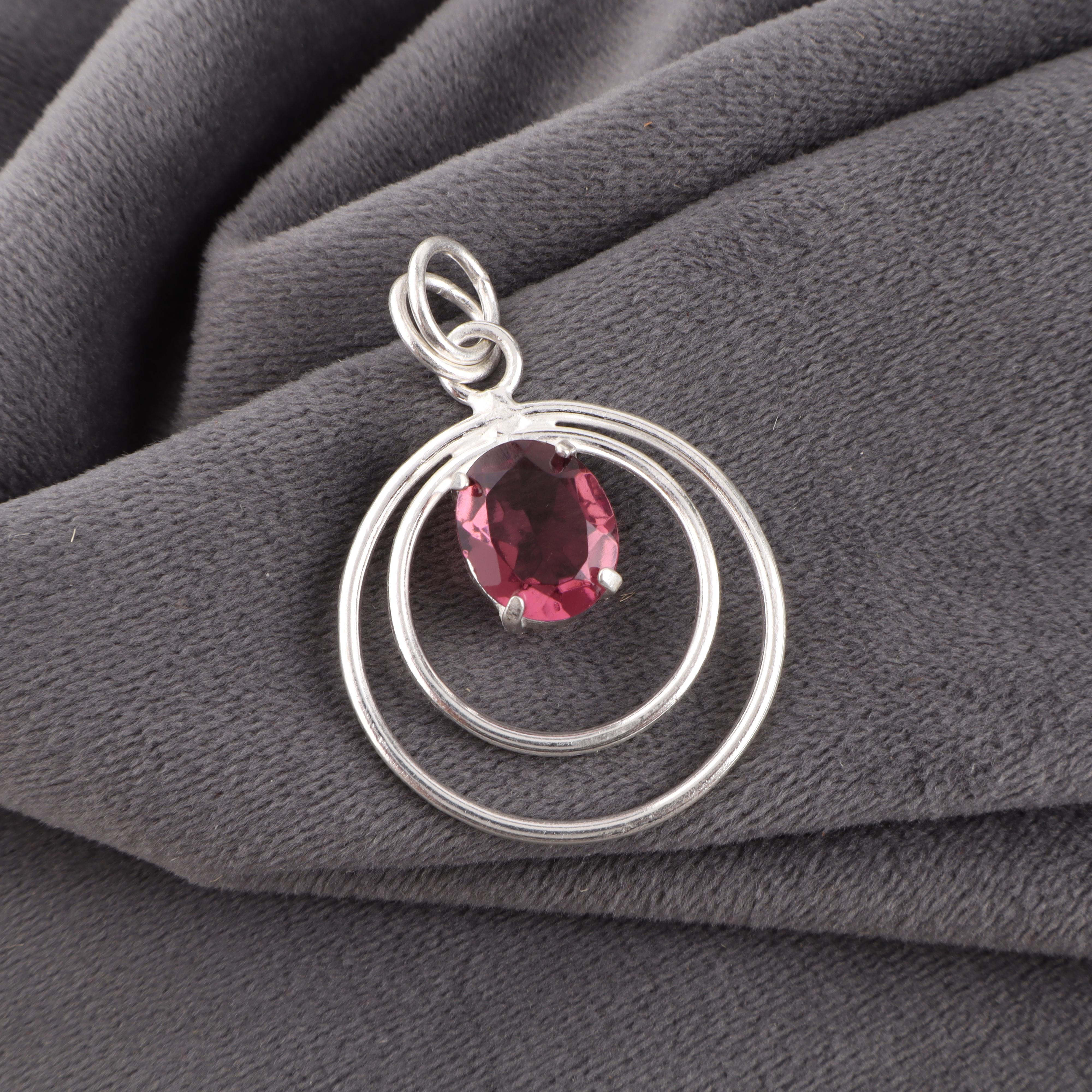 

Ювелирные изделия из драгоценного камня родолит, серебряный кулон ручной работы, кулон из цельного серебра 925 пробы для подарка матери 1.65 inches розовый