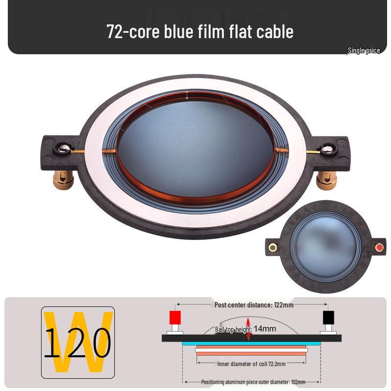 72.2mm Round Frame Tweeter Voice Coil with Flat Wire - 72-Core Speaker Repair Accessory
