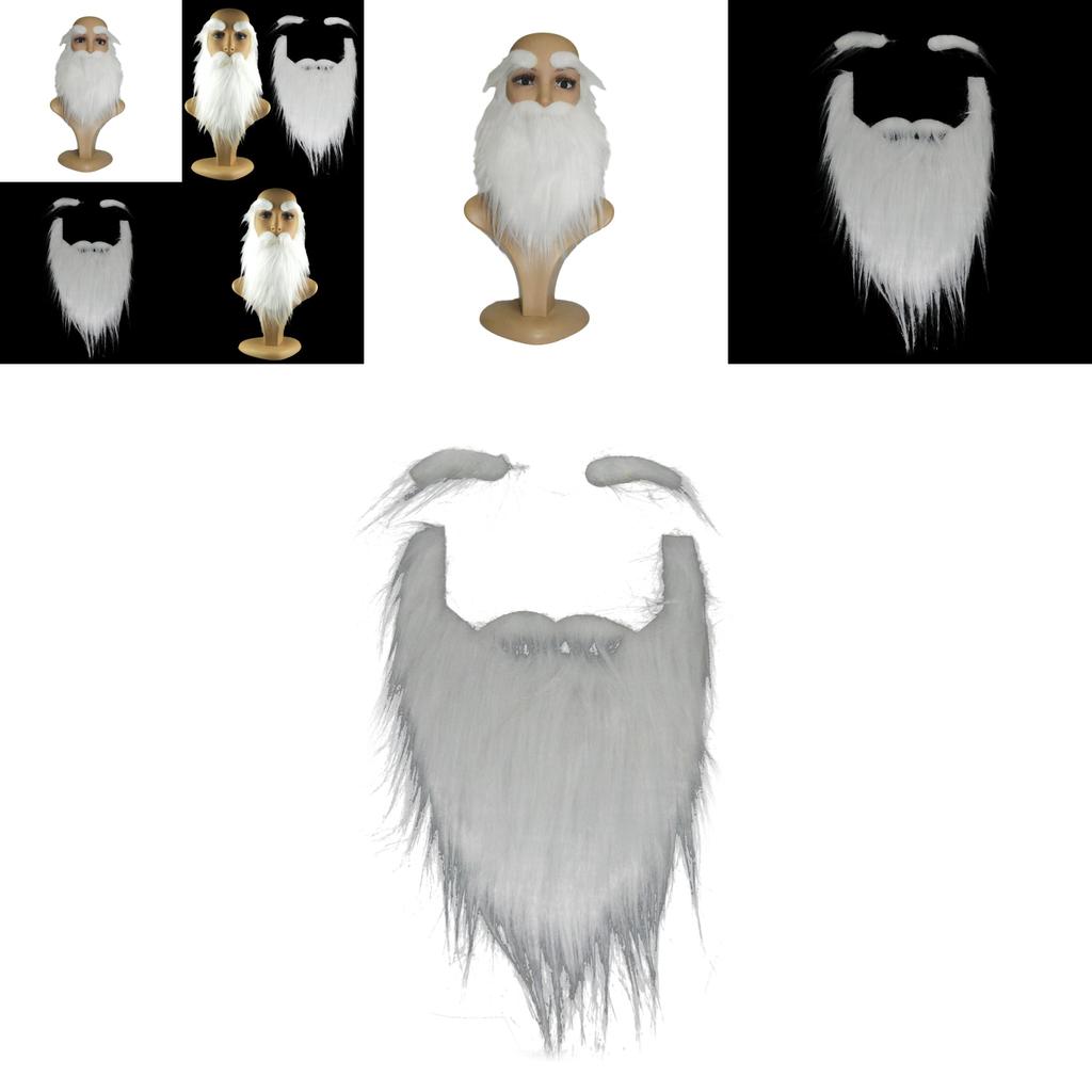 Christmas Santa Costume Accessories With White Faux Beard And Eyebrows For Holiday Party Decor