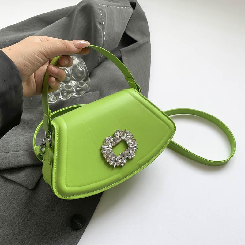 Shoulder Fashion Crossbody Bag With Square Rhinestone Decoration Daily For