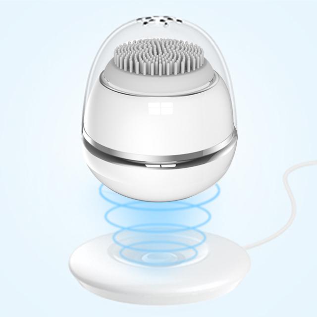 Skin Care Face Cleanser Silicone Facial Cleaner Brush Vibration Massage Rechargeable Black Head Removal