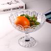 Flavinmci Engraved Crystal Glass Pedestal Fruit Bowl