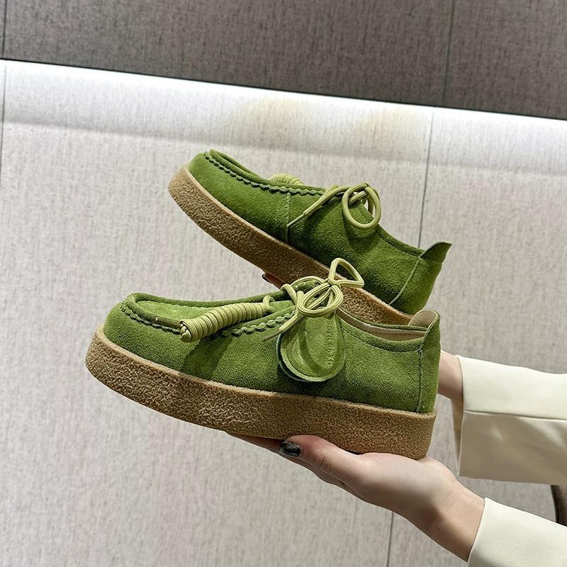 Women Shoes Loafers Suede Genuine Leather