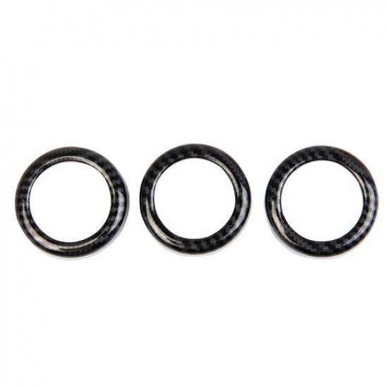 Carbon Fiber Style Air Conditioner Switch Cover CD Button Ring For Nissan 370Z