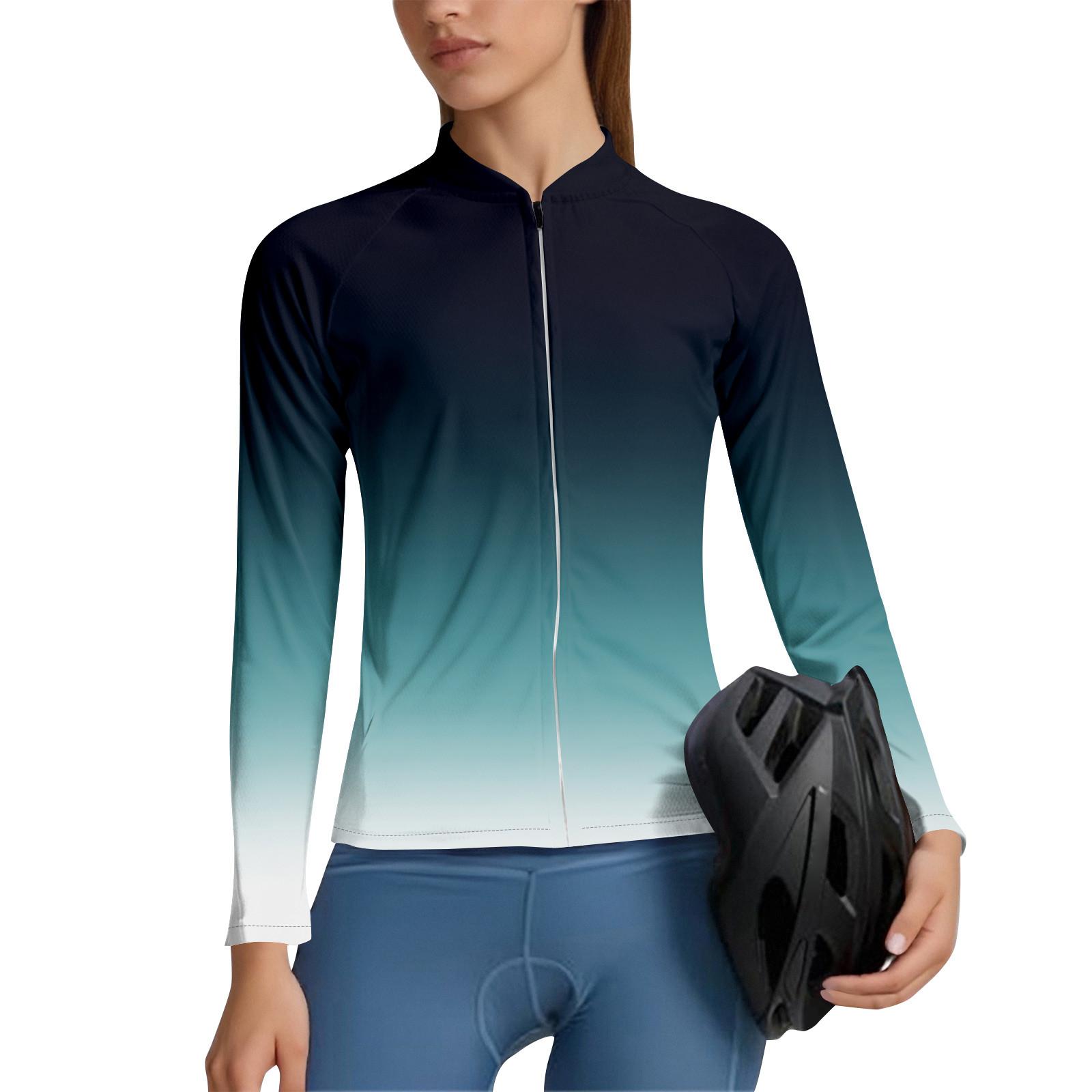 

Женский велосипедный костюм Gradient с длинными рукавами и 3 задними карманами, дышащий, быстросохнущий, влагоотводящий и светоотражающий S XL