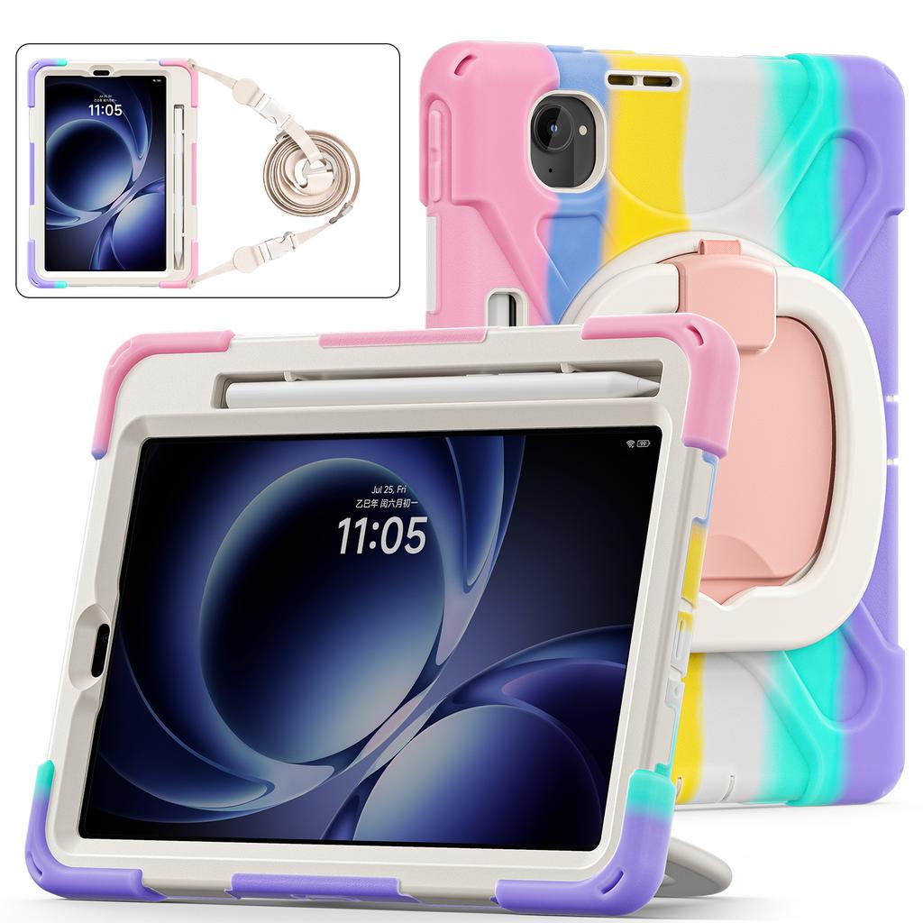 Hybrid Stand Case Universal for Xiaomi Pad Mini Redmi K Pad 2025 8.8 Inch Rotating Handle Grip Armor Cover with Shoulder Strap