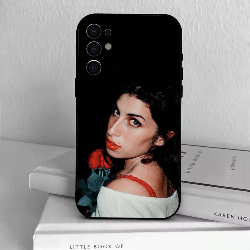 Y2K A-Amy Winehouse Phone Case Black Silicone Soft For Samsung S25,S24,S21,S22,S23,S30,Ultra,S20,Plus,Fe,Lite