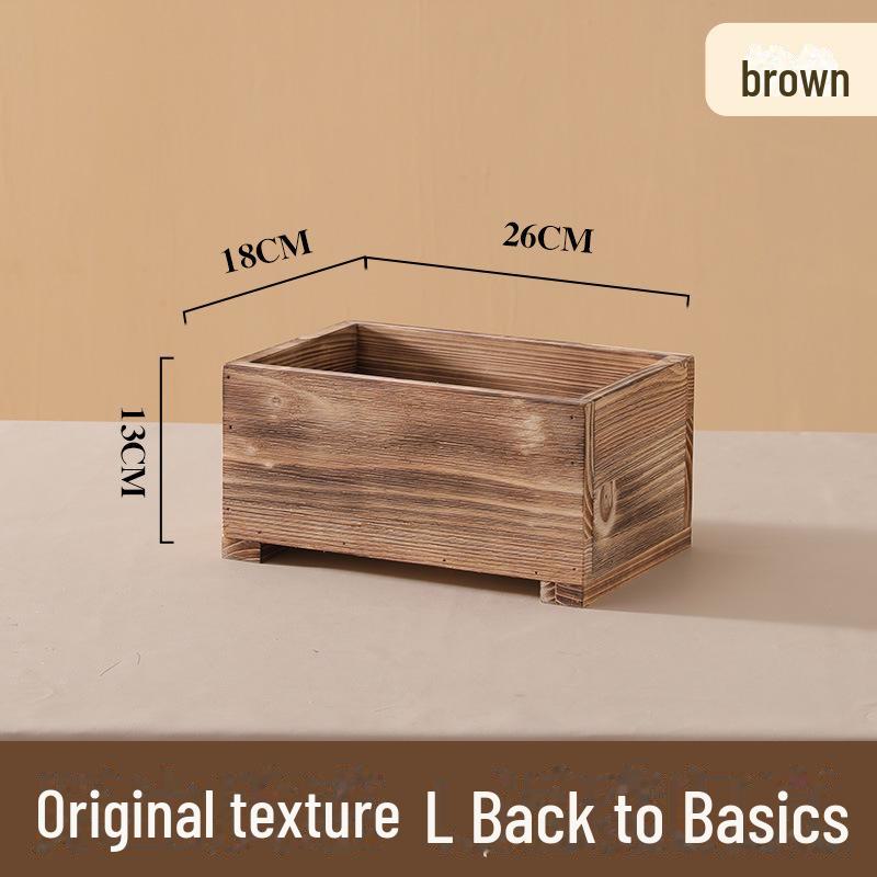Wooden Four-Legged Floor-Standing Flower and Succulent Pot Stand with Bamboo Tray