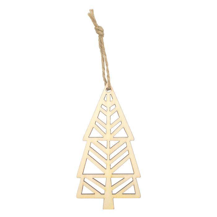 Sapins en bois à suspendre 4 x 8 cm 4 pièces