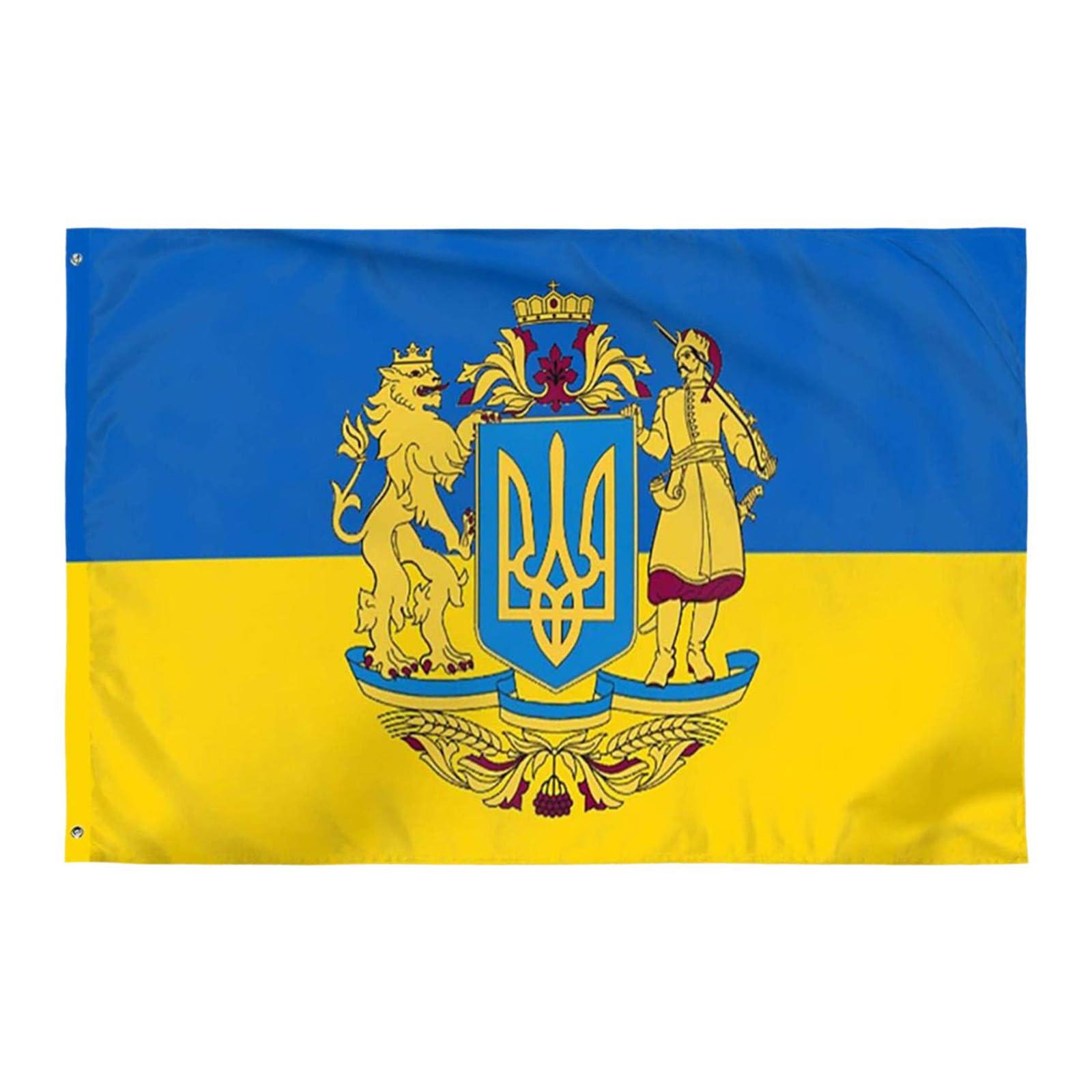 

Двосторонній яскравий кольоровий прапор розміром 3x5 футів з двома латунними люверсами, підходить для товстіших балконів One Size жовтий