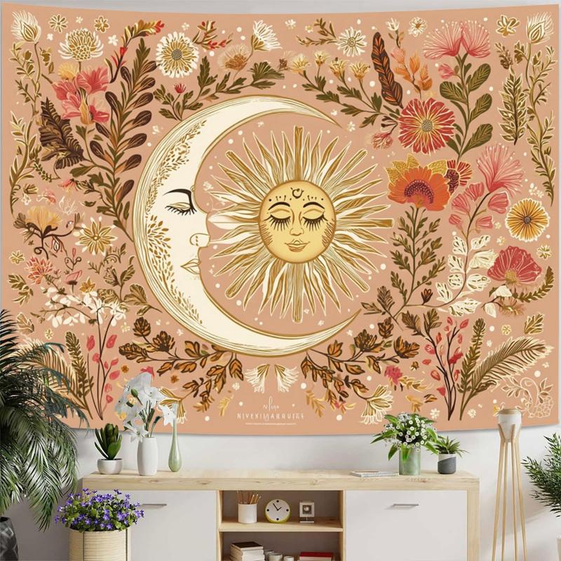 VIKAMA Vintage Boheemse Wandtapijt Dromerige Wereld Muurdecoratie Banner Geschikt om op te hangen in Slaapkamers en Woonkamers