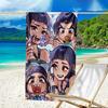 1pc KPop Demon Hunters ZOEY6 Beach Towel, Beach and Seaside Swimming Pool Equipment, Fashion Pattern, Rectangular, Travel Essentials