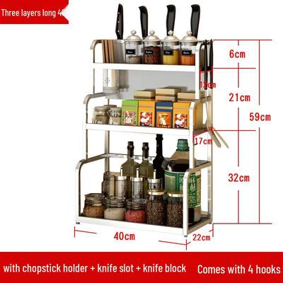 3-Tier Stainless Steel Kitchen Countertop Spice Rack