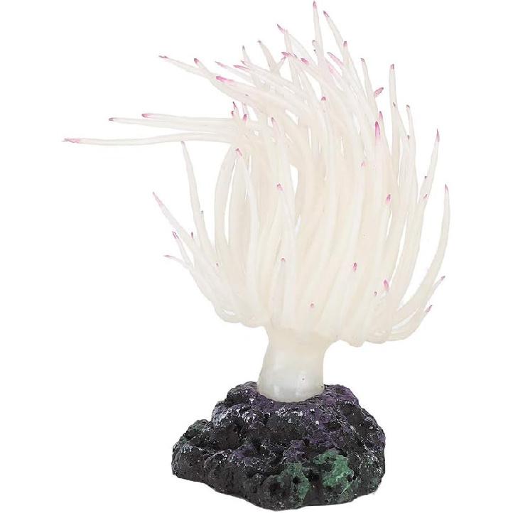 Aquarium Coral Ornaments, Aquarium White Emulational Water Grass Soft Coral Decoration Fish Tank Artificial Sea Urchin Marine Organism Ornaments