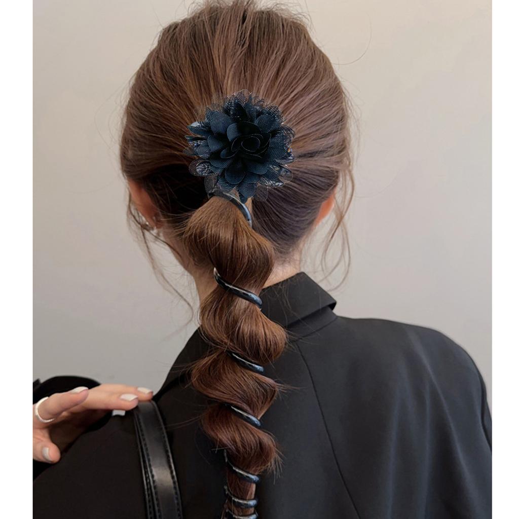 Women Chiffon Flower Elastic Hair Rope Bands Cute Girls Telephone Wire Line Elasticity Hair Ties For Kids Girls Hair Accessories