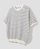 AGOD Side Button Henley Neck Striped Half Knit [Ivory]