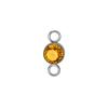 5 pcs/lot 5mm Birthstone Charms with 2 Holes Stainless Steel Crystal Pendant For Necklace Bracelet Making DIY Accessories