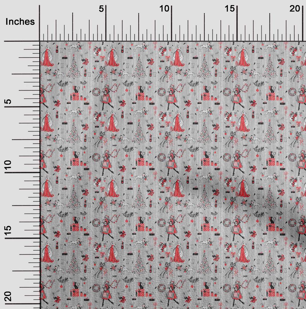 oneOone Cotton Flex Grey Stoff Jul Quilting Rekvisita Print Systoff By The Yard 40 tommer