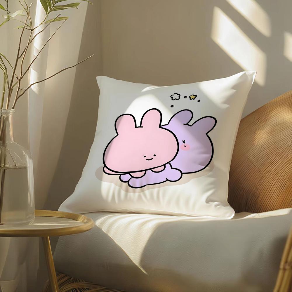 Cartoon AAsamimichan Cute Bunny Singer Pillow Case Pattern Printed Pillowcase For Living Room Sofa Cushion Cover